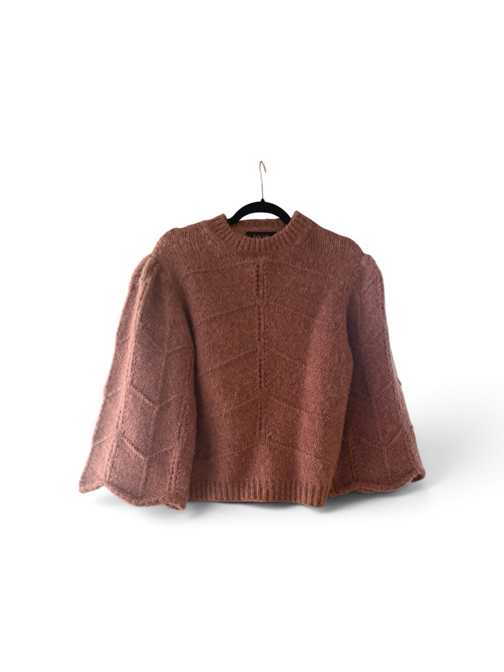 fab'rik Mauve Balloon-Sleeve Crewneck Sweater